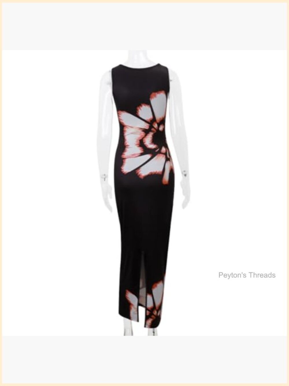 Sleeveless Snake Print Maxi Dress Hollow Out High Slit Bodycon Evening Gown - Picture 5 of 7